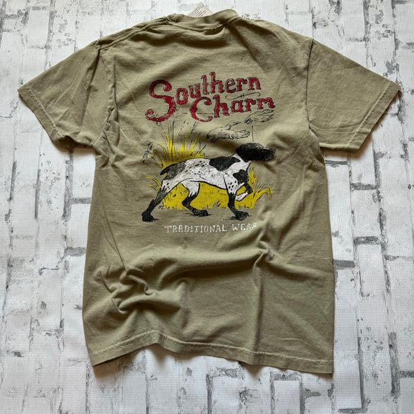 Southern Charm “Duck Dog” Short Sleeve T-shirt - Sage