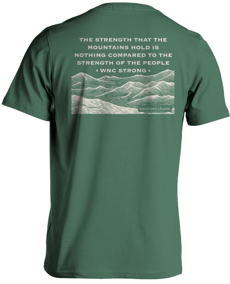 Southern Charm "WNC STRONG Disaster Relief Fundraiser" Short Sleeve T-shirt - Blue Spruce