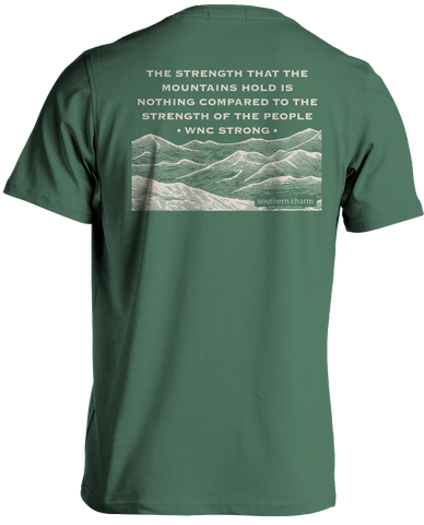 Southern Charm "WNC STRONG Disaster Relief Fundraiser" Short Sleeve T-shirt - Blue Spruce