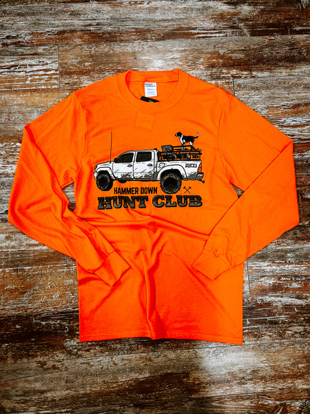 Hammer Down "Bear Hunter Rig #KOJJ" Long Sleeve T-shirt - Blaze Orange
