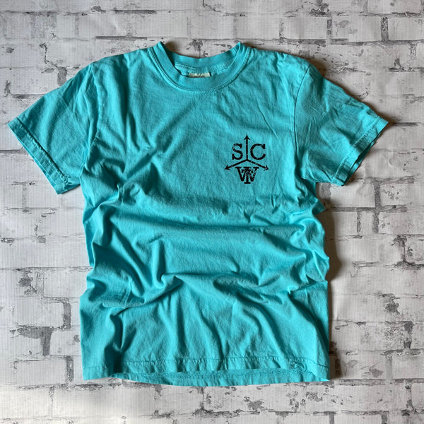 Southern Charm "Sunset Surf Van" Short Sleeve T-shirt - Lagoon - Southern Charm "Shop The Charm"
