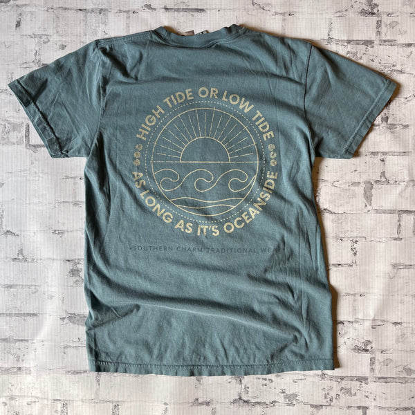 Southern Charm "High Tide Low Tide" Short Sleeve T-shirt - Blue Jean - Southern Charm "Shop The Charm"