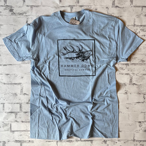 Hammer Down "Elk Bugle" Short Sleeve T-shirt - Stonewash Denim - Southern Charm "Shop The Charm"