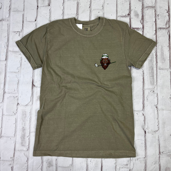 Hammer Down Golf Club "Hack Sasquatch HDGC" Short Sleeve T-shirt - Khaki