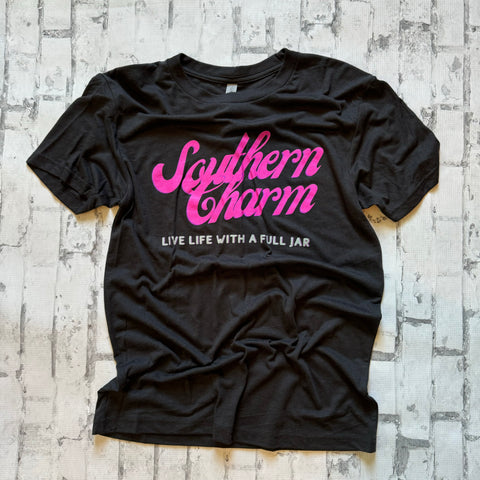 Southern Charm "Neon Script" Short Sleeve T-shirt - Solid Graphite