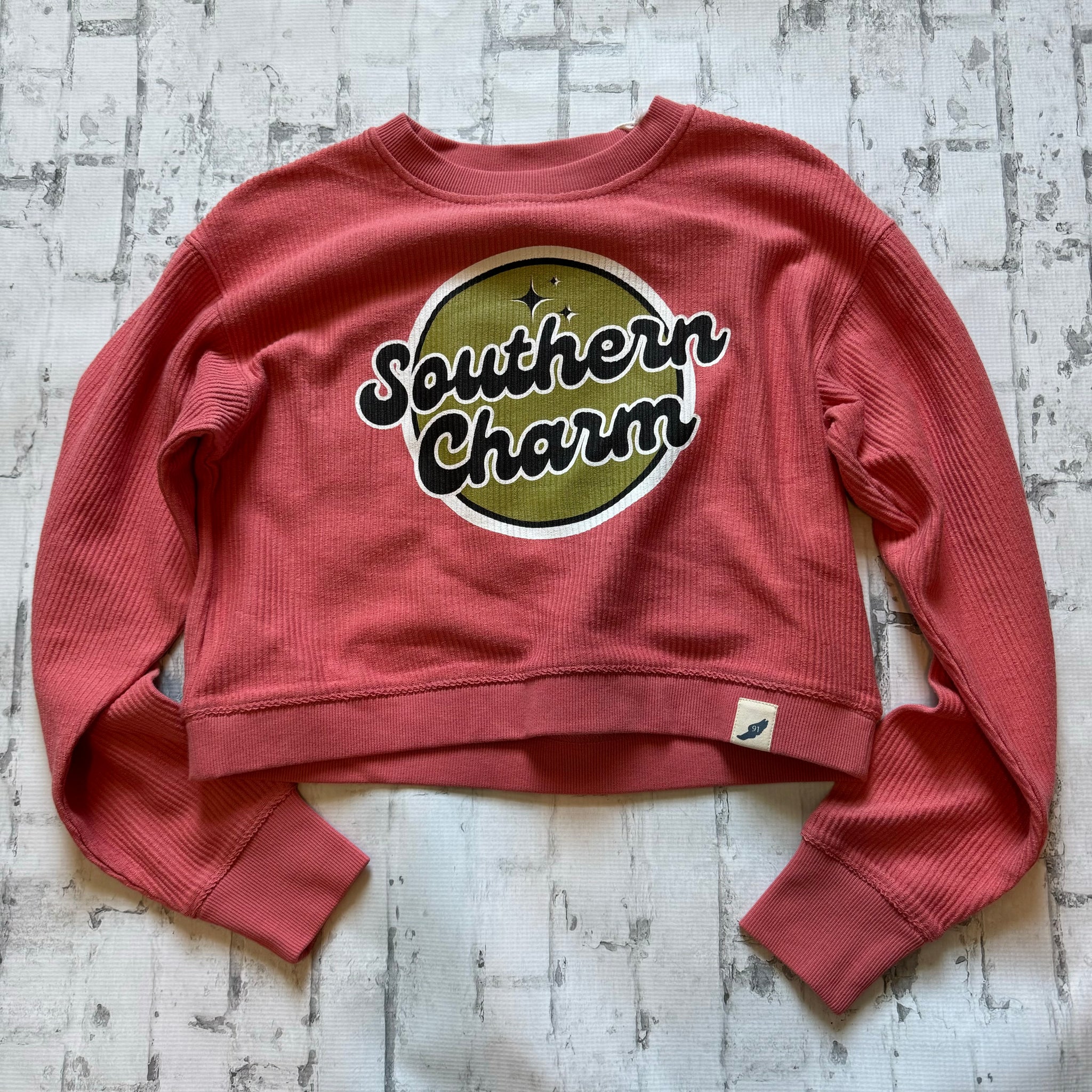 Southern Charm "Sparkle Bubble" Long Sleeve T-shirt - Peach