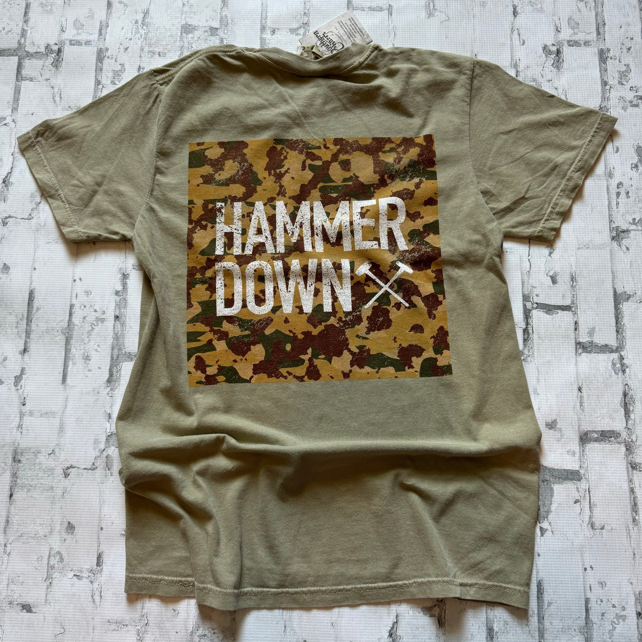 Hammer Down "Camo Square" Short Sleeve T-shirt - Sage