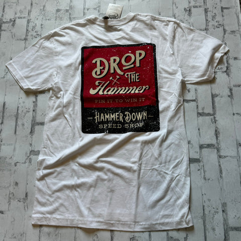 Hammer Down "Pin It Win It” Short Sleeve T-shirt - White