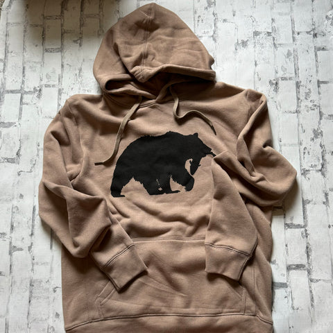 Hammer Down "Bear with Fish" Hoodie - Khaki